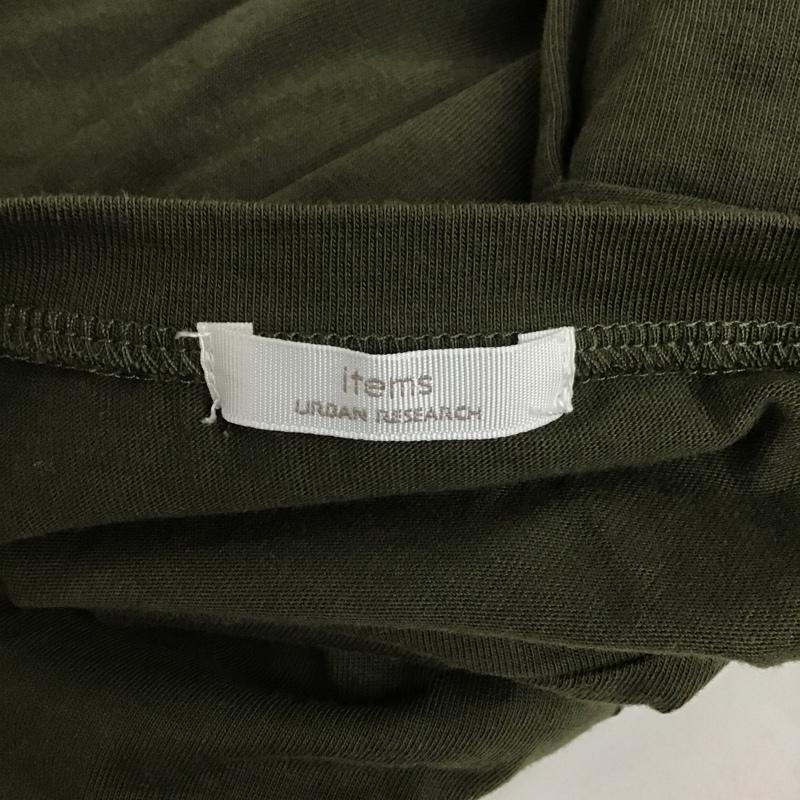 アイテムズ アーバンリサーチ ITEMS URBAN RESEARCH カットソー 半袖 WH75-21N003 袖フリル ノースリーブ FREE 無地 カーキ / カーキ / レディース USED 古着 中古 10095058