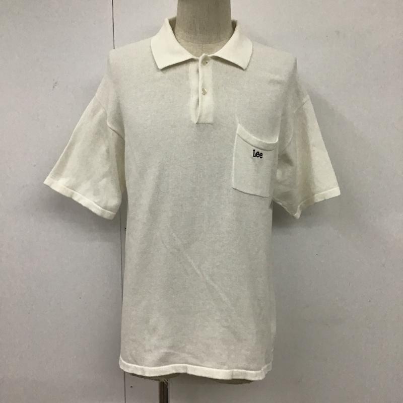 リー Lee ポロシャツ 半袖 半袖カットソー 半袖ポロシャツ M ロゴ、文字 白 / ホワイト / メンズ USED 古着 中古 10095078