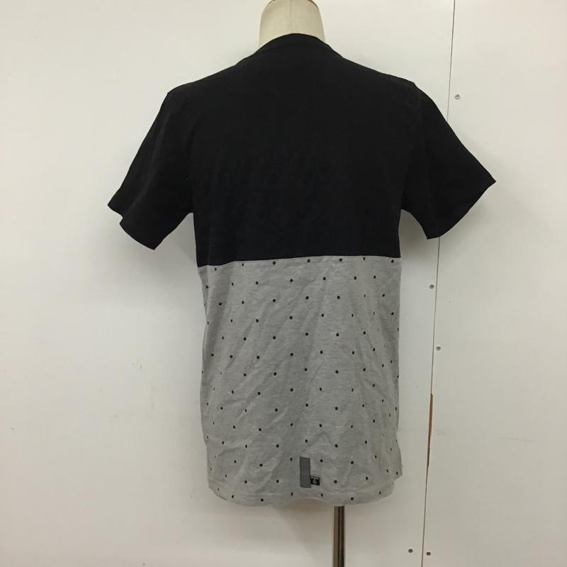チャリアンドコー CHARI&CO Tシャツ 半袖 HALFDOTTEE 半袖カットソー 切替Tシャツ プリントTシャツ M ドット X プリント 白 / ホワイト / X 黒 / ブラック / X 灰 / グレー / メンズ USED 古着 中古 10095118