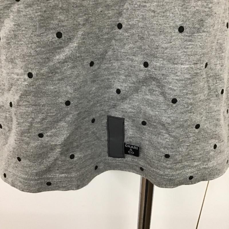 チャリアンドコー CHARI&CO Tシャツ 半袖 HALFDOTTEE 半袖カットソー 切替Tシャツ プリントTシャツ M ドット X プリント 白 / ホワイト / X 黒 / ブラック / X 灰 / グレー / メンズ USED 古着 中古 10095118