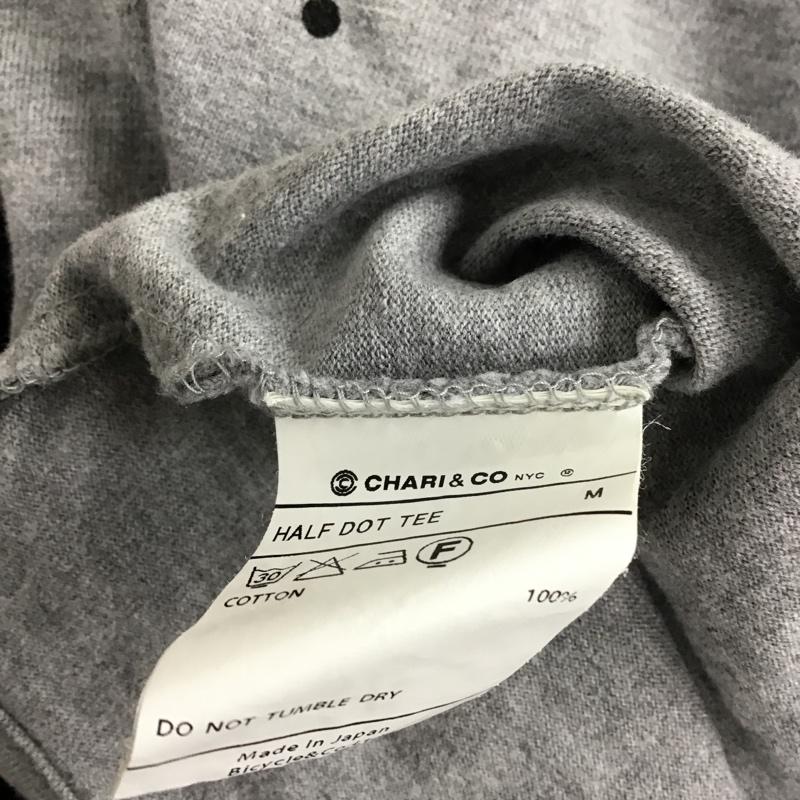 チャリアンドコー CHARI&CO Tシャツ 半袖 HALFDOTTEE 半袖カットソー 切替Tシャツ プリントTシャツ M ドット X プリント 白 / ホワイト / X 黒 / ブラック / X 灰 / グレー / メンズ USED 古着 中古 10095118