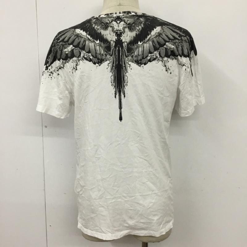 マルセロ・バーロン MARCELO BURLON Tシャツ 半袖 CMAA018F17001247 フェザープリントバイカラーTシャツ 半袖カットソー プリントTシャツ XS プリント 白 / ホワイト / X 黒 / ブラック / メンズ USED 古着 中古 10095126