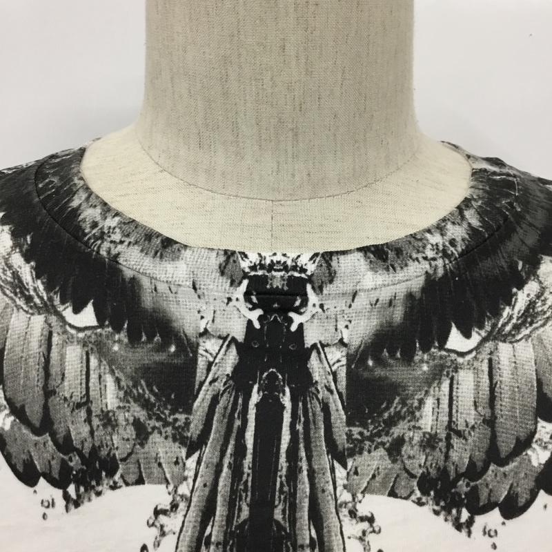 マルセロ・バーロン MARCELO BURLON Tシャツ 半袖 CMAA018F17001247 フェザープリントバイカラーTシャツ 半袖カットソー プリントTシャツ XS プリント 白 / ホワイト / X 黒 / ブラック / メンズ USED 古着 中古 10095126