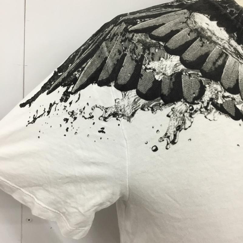 マルセロ・バーロン MARCELO BURLON Tシャツ 半袖 CMAA018F17001247 フェザープリントバイカラーTシャツ 半袖カットソー プリントTシャツ XS プリント 白 / ホワイト / X 黒 / ブラック / メンズ USED 古着 中古 10095126
