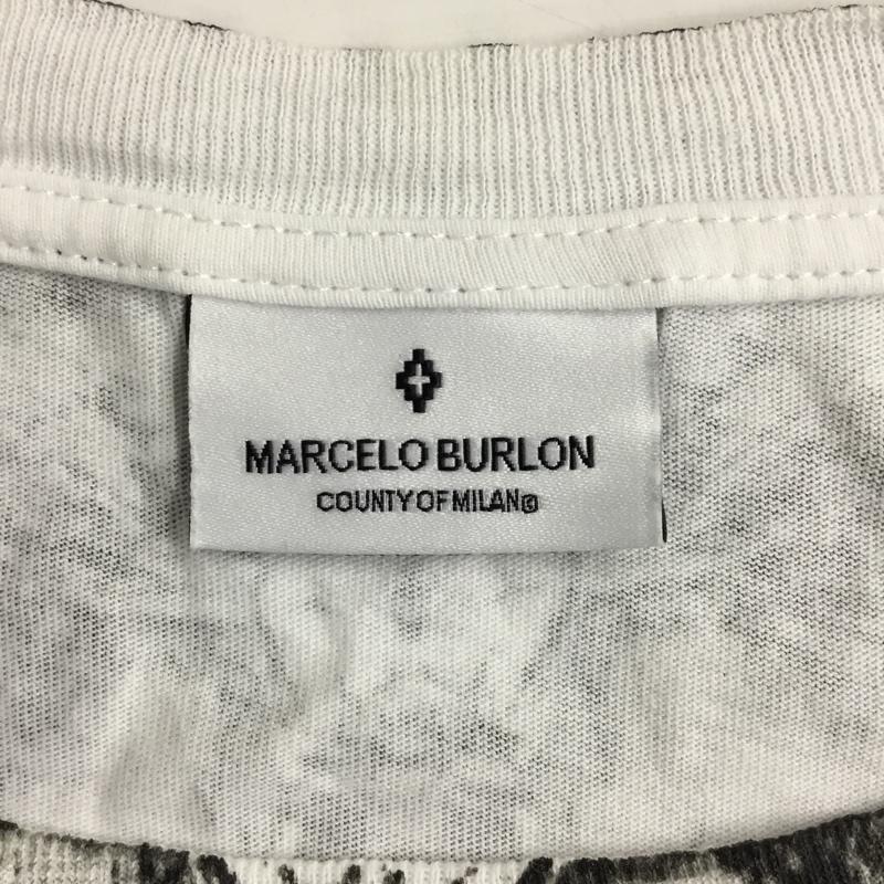 マルセロ・バーロン MARCELO BURLON Tシャツ 半袖 CMAA018F17001247 フェザープリントバイカラーTシャツ 半袖カットソー プリントTシャツ XS プリント 白 / ホワイト / X 黒 / ブラック / メンズ USED 古着 中古 10095126