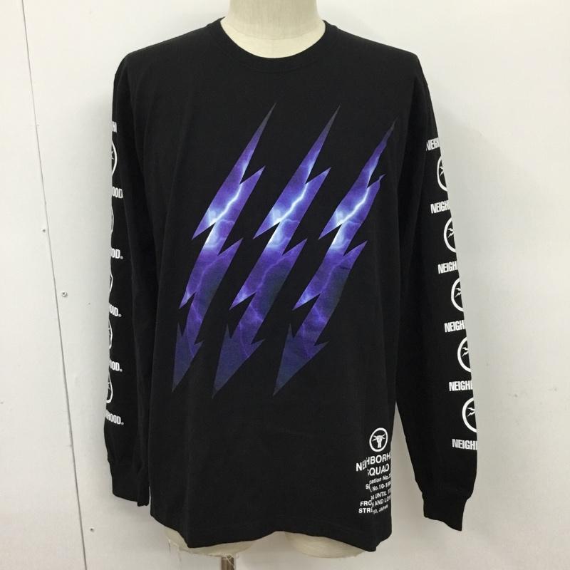 ネイバーフッド NEIGHBORHOOD カットソー 長袖 長袖カットソー プリントTシャツ クルーネックカットソー ロングスリーブカットソー M プリント 黒 / ブラック / メンズ USED 古着 中古 10095132