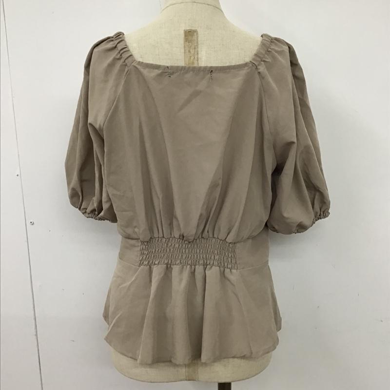 ダブルクローゼット w closet カットソー 七分袖 長袖カットソー スクエアネック カラーカットソー 前開カットソー FREE 無地 茶 / ブラウン /  レディース USED 古着 中古 10095147