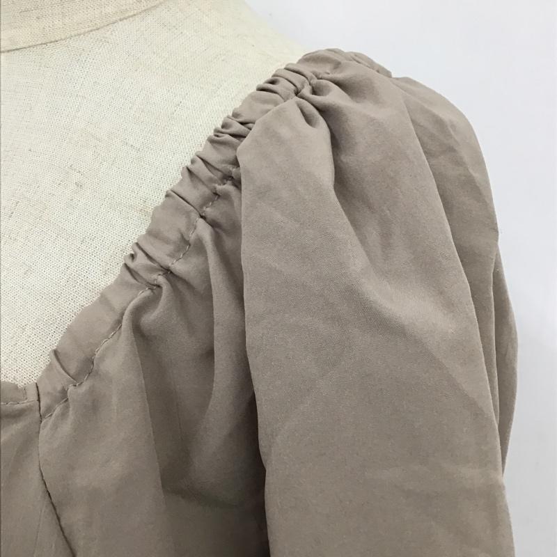 ダブルクローゼット w closet カットソー 七分袖 長袖カットソー スクエアネック カラーカットソー 前開カットソー FREE 無地 茶 / ブラウン /  レディース USED 古着 中古 10095147