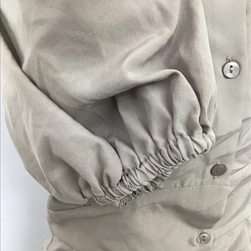 ダブルクローゼット w closet カットソー 七分袖 長袖カットソー スクエアネック カラーカットソー 前開カットソー FREE 無地 茶 / ブラウン /  レディース USED 古着 中古 10095147