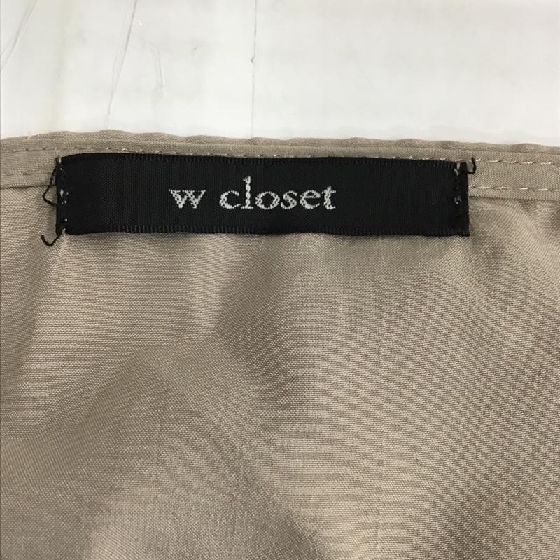 ダブルクローゼット w closet カットソー 七分袖 長袖カットソー スクエアネック カラーカットソー 前開カットソー FREE 無地 茶 / ブラウン /  レディース USED 古着 中古 10095147