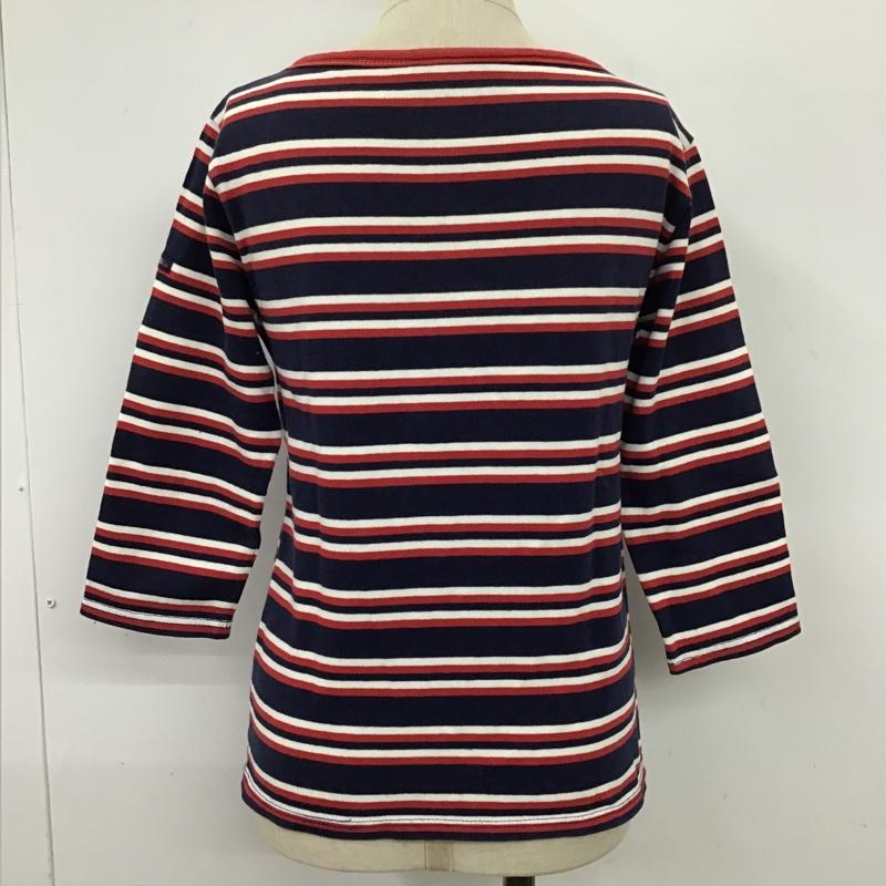 セントジェームス SAINT JAMES カットソー 七分袖 ボーダーカットソー 七分丈カットソー 長袖Tシャツ XXS ボーダー柄 白 / ホワイト / X 赤 / レッド / X 紺 / ネイビー / レディース USED 古着 中古 10095157