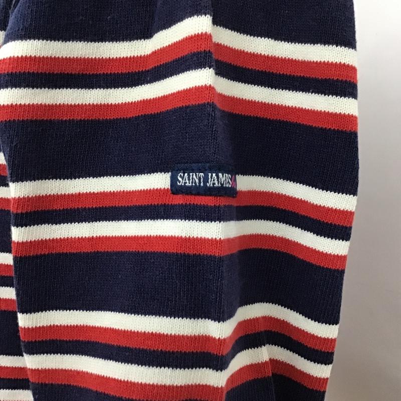 セントジェームス SAINT JAMES カットソー 七分袖 ボーダーカットソー 七分丈カットソー 長袖Tシャツ XXS ボーダー柄 白 / ホワイト / X 赤 / レッド / X 紺 / ネイビー / レディース USED 古着 中古 10095157