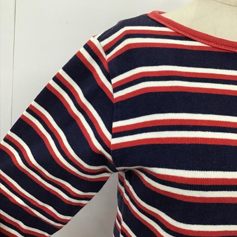 セントジェームス SAINT JAMES カットソー 七分袖 ボーダーカットソー 七分丈カットソー 長袖Tシャツ XXS ボーダー柄 白 / ホワイト / X 赤 / レッド / X 紺 / ネイビー / レディース USED 古着 中古 10095157