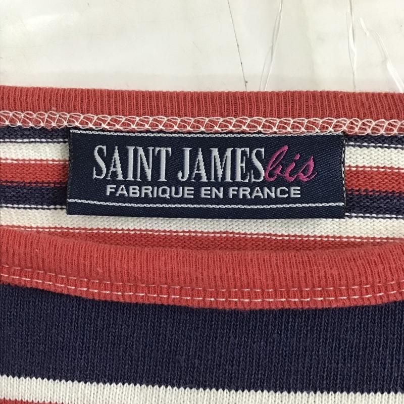 セントジェームス SAINT JAMES カットソー 七分袖 ボーダーカットソー 七分丈カットソー 長袖Tシャツ XXS ボーダー柄 白 / ホワイト / X 赤 / レッド / X 紺 / ネイビー / レディース USED 古着 中古 10095157