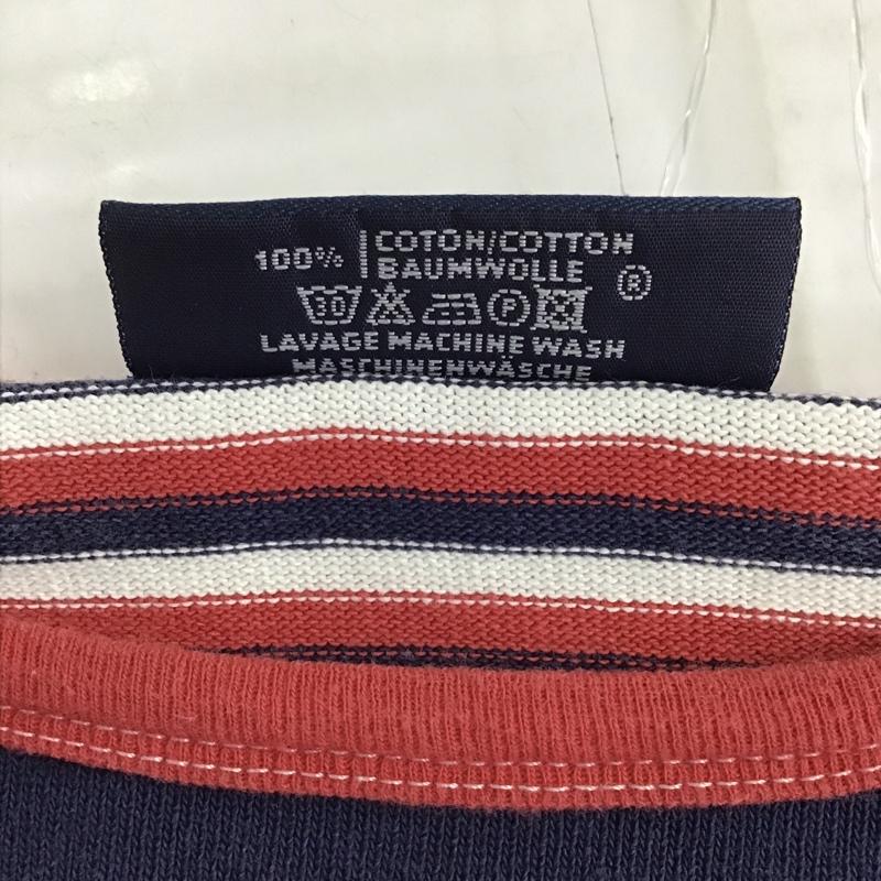セントジェームス SAINT JAMES カットソー 七分袖 ボーダーカットソー 七分丈カットソー 長袖Tシャツ XXS ボーダー柄 白 / ホワイト / X 赤 / レッド / X 紺 / ネイビー / レディース USED 古着 中古 10095157