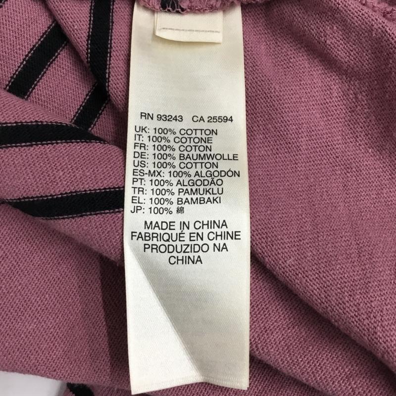 ディーゼル DIESEL カットソー 七分袖 七分丈カットソー ボーダー長袖カットソー 長袖Tシャツ S ボーダー柄 黒 / ブラック / X 桃 / ピンク / メンズ USED 古着 中古 10095163