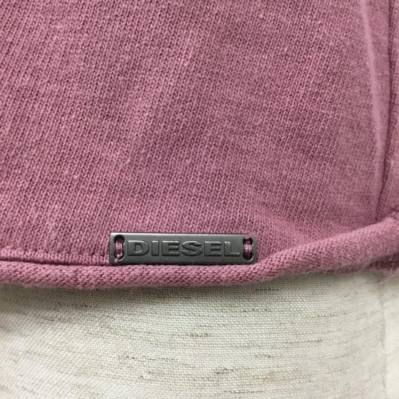 ディーゼル DIESEL カットソー 七分袖 七分丈カットソー ボーダー長袖カットソー 長袖Tシャツ S ボーダー柄 黒 / ブラック / X 桃 / ピンク / メンズ USED 古着 中古 10095163