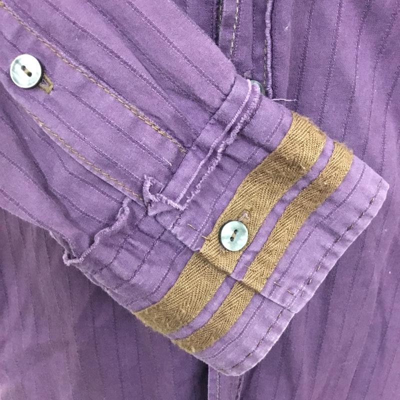 リーバイス Levi's シャツ、ブラウス 長袖 ストライプシャツ 長袖シャツ カーゴシャツ 長袖カットソー M ストライプ 紫 / パープル / メンズ USED 古着 中古 10095168