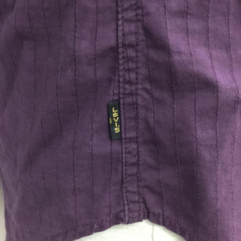 リーバイス Levi's シャツ、ブラウス 長袖 ストライプシャツ 長袖シャツ カーゴシャツ 長袖カットソー M ストライプ 紫 / パープル / メンズ USED 古着 中古 10095168