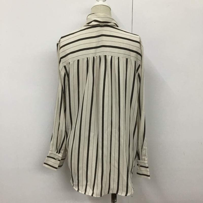 ロペピクニック ROPE' PICNIC シャツ、ブラウス 長袖 ストライプシャツ 長袖シャツ ノーカラーシャツ 長袖カットソー 38 ストライプ 白 / ホワイト / X 黒 / ブラック / X ベージュ / ベージュ / レディース USED 古着 中古 10095227