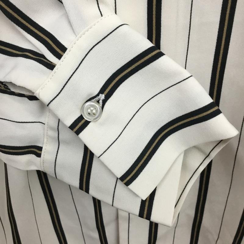 ロペピクニック ROPE' PICNIC シャツ、ブラウス 長袖 ストライプシャツ 長袖シャツ ノーカラーシャツ 長袖カットソー 38 ストライプ 白 / ホワイト / X 黒 / ブラック / X ベージュ / ベージュ / レディース USED 古着 中古 10095227