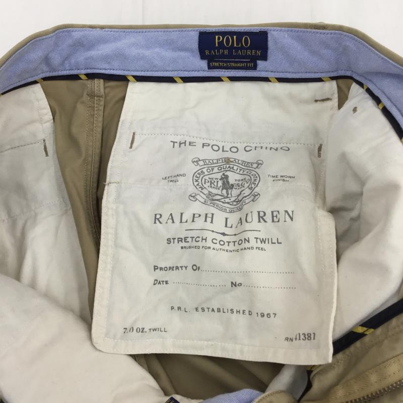 ラルフローレン RALPHLAUREN パンツ チノパン The Polo Chino Stretch Twill リペア加工 L30 30インチ 刺繍 ベージュ / ベージュ / メンズ USED 古着 中古 10095229
