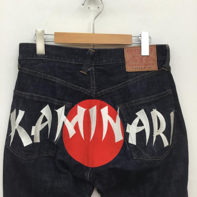 カミナリ KAMINARI パンツ デニム、ジーンズ P510 セルビッチ 刺繍 32インチ 刺繍 インディゴ / インディゴ / メンズ USED 古着 中古 10095230