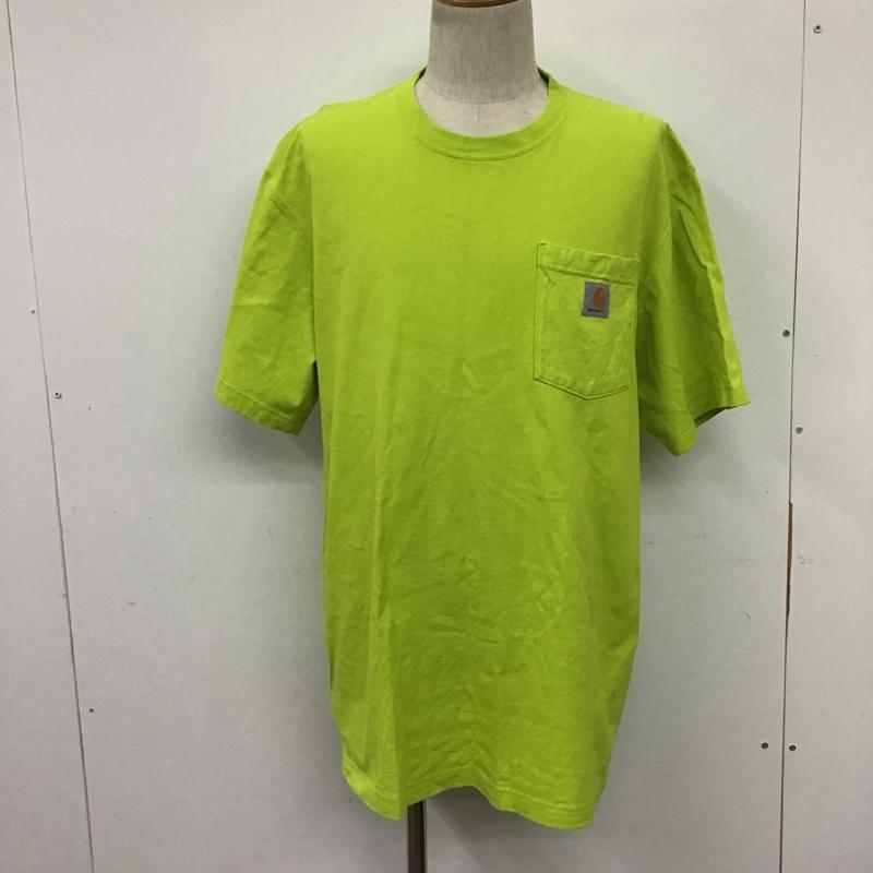カーハート Carhartt Tシャツ 半袖 半袖カットソー Tシャツ ポケットTシャツ M 無地 X ロゴ、文字 緑 / グリーン / メンズ USED 古着 中古 10095239