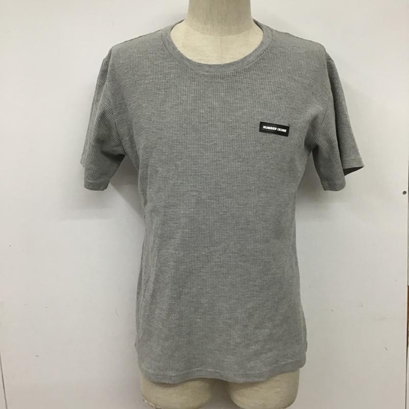 ナンバーナイン NUMBER (N)INE Tシャツ 半袖 NDT-814N サーマルカットソー胸ロゴラバーワッペンクルーネックTシャツ 半袖カットソー クルーネックカットソー M ロゴ、文字 灰 / グレー / メンズ USED 古着 中古 10095254