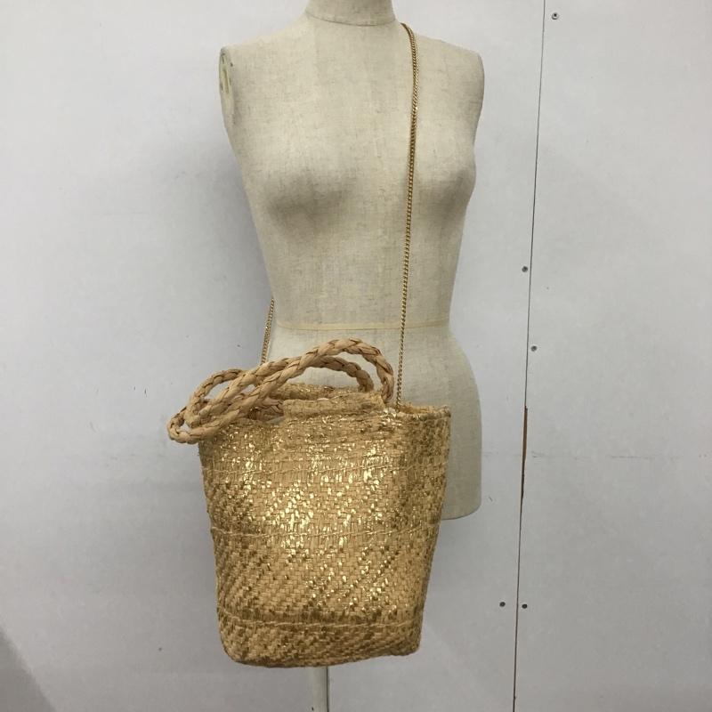 ザラ ZARA トートバッグ トートバッグ 6115 710 254 ショルダー 2WAY 無地 ベージュ / ベージュ / X 金 / ゴールド / レディース USED 古着 中古 10095375