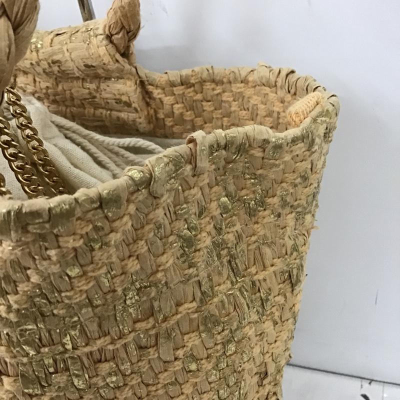 ザラ ZARA トートバッグ トートバッグ 6115 710 254 ショルダー 2WAY 無地 ベージュ / ベージュ / X 金 / ゴールド / レディース USED 古着 中古 10095375