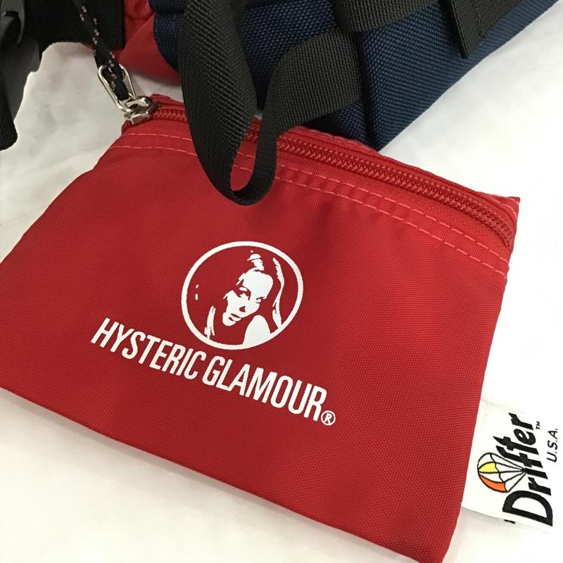 ドリフター Drifter ショルダーバッグ ショルダーバッグ HYSTERIC GLAMOUR ポーチ付き ロゴ、文字 赤 / レッド / X 紺 / ネイビー / メンズ USED 古着 中古 10095381