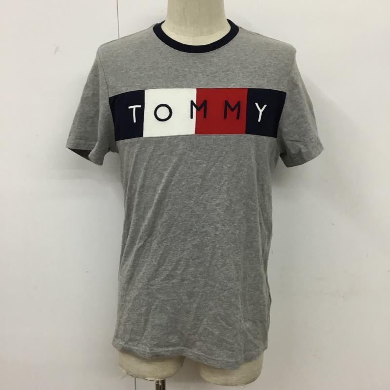 トミーヒルフィガー TOMMY HILFIGER Tシャツ 半袖 半袖カットソー プリントTシャツ クルーネックカットソー M ロゴ、文字 灰 / グレー / メンズ USED 古着 中古 10095434