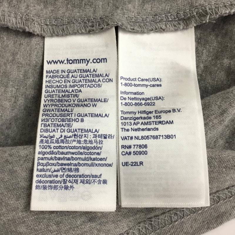 トミーヒルフィガー TOMMY HILFIGER Tシャツ 半袖 半袖カットソー プリントTシャツ クルーネックカットソー M ロゴ、文字 灰 / グレー / メンズ USED 古着 中古 10095434