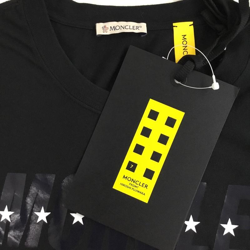 モンクレール MONCLER Tシャツ 半袖 半袖カットソー プリントTシャツ クルーネックカットソー M ロゴ、文字 黒 / ブラック / メンズ USED 古着 中古 10095441