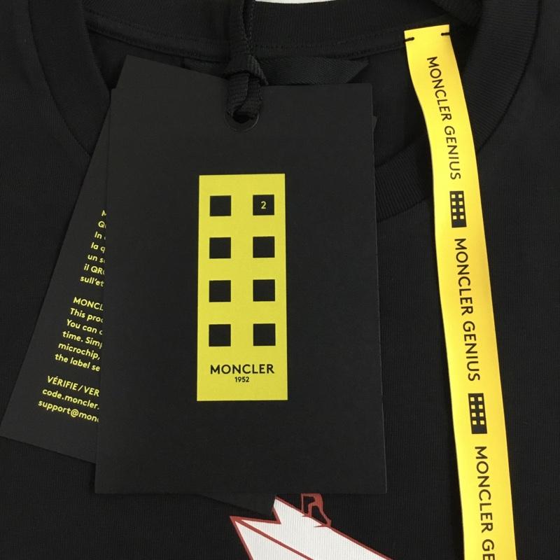 モンクレール MONCLER Tシャツ 半袖 半袖カットソー プリントTシャツ クルーネックカットソー M プリント 黒 / ブラック / メンズ USED 古着 中古 10095445