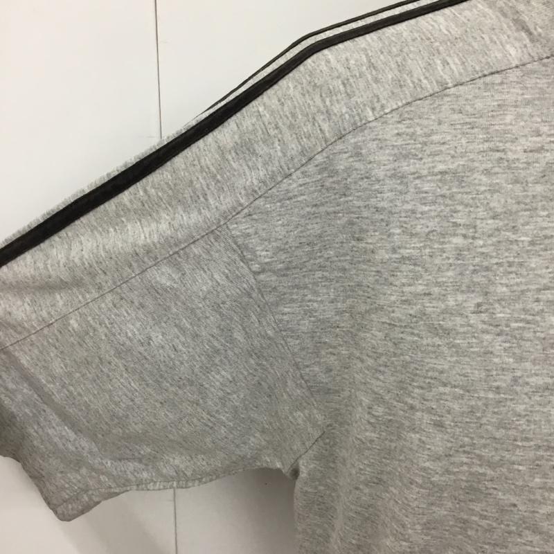 アディダス adidas Tシャツ 半袖 半袖カットソー スポーツウェア プリントTシャツ M ロゴ、文字 灰 / グレー / メンズ USED 古着 中古 10095448