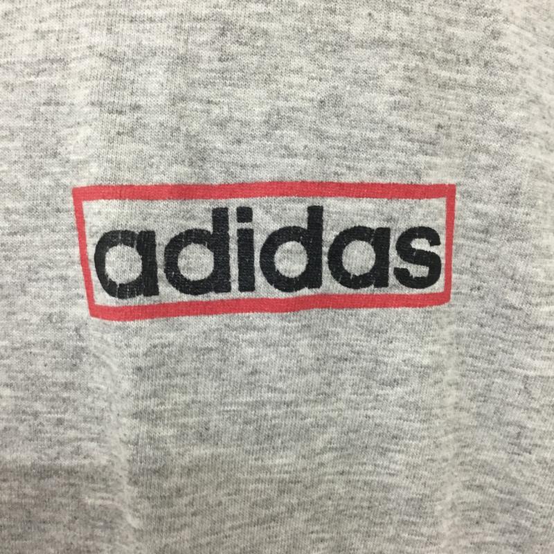 アディダス adidas Tシャツ 半袖 半袖カットソー スポーツウェア プリントTシャツ M ロゴ、文字 灰 / グレー / メンズ USED 古着 中古 10095448