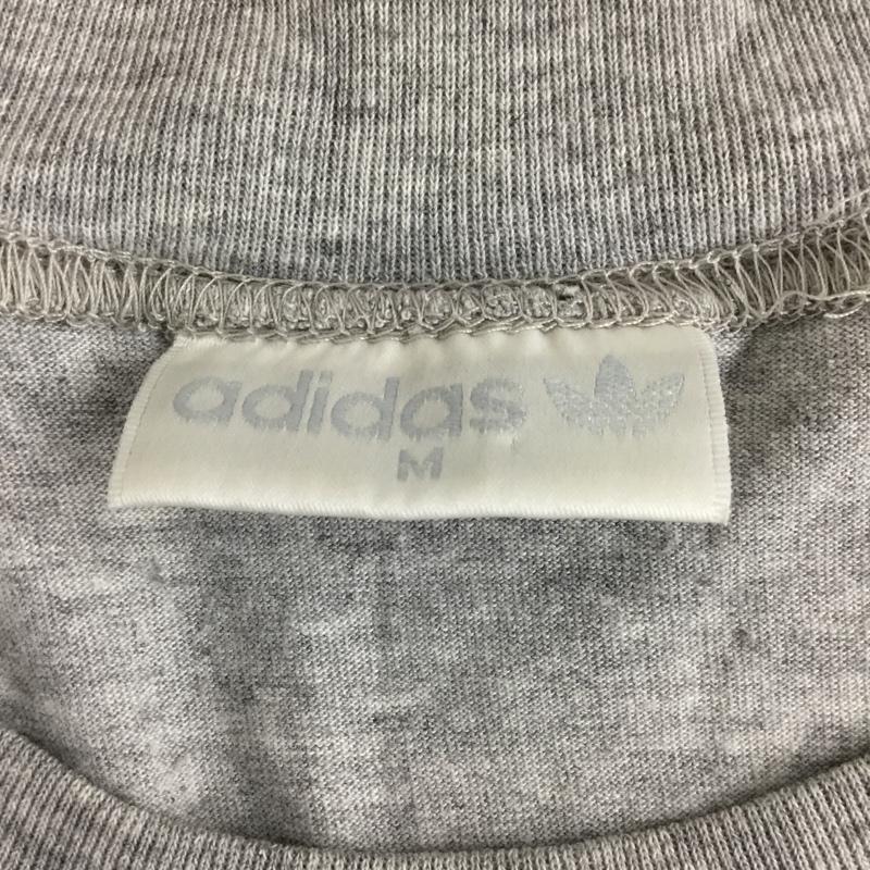 アディダス adidas Tシャツ 半袖 半袖カットソー スポーツウェア プリントTシャツ M ロゴ、文字 灰 / グレー / メンズ USED 古着 中古 10095448
