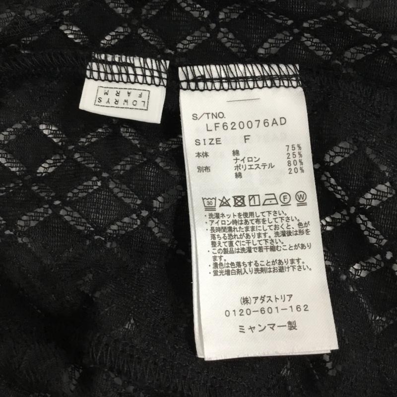 ローリーズファーム LOWRYS FARM シャツ、ブラウス 半袖 FREE 無地 黒 / ブラック / レディース USED 古着 中古 10095462