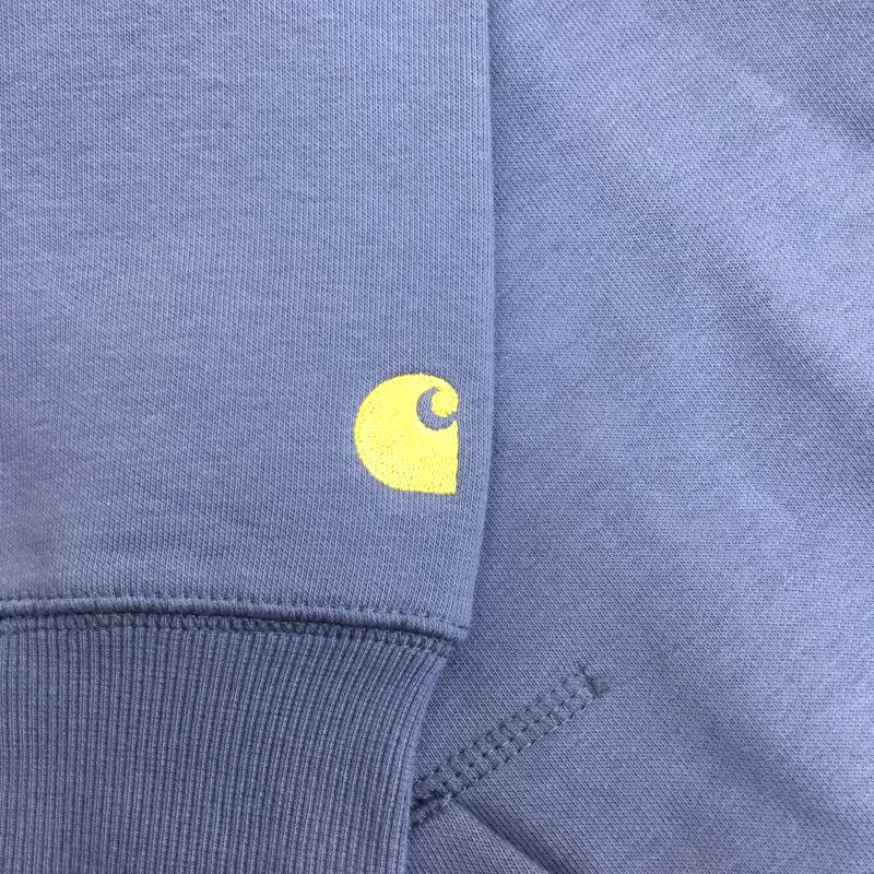 カーハート ダブリューアイピー Carhartt WIP パーカー 長袖 HOODED CHASE SWEATSHIRT フード チェイス スウェットシャツ XL ロゴ、文字 X ワンポイント 紫 / パープル / メンズ USED 古着 中古 10095557