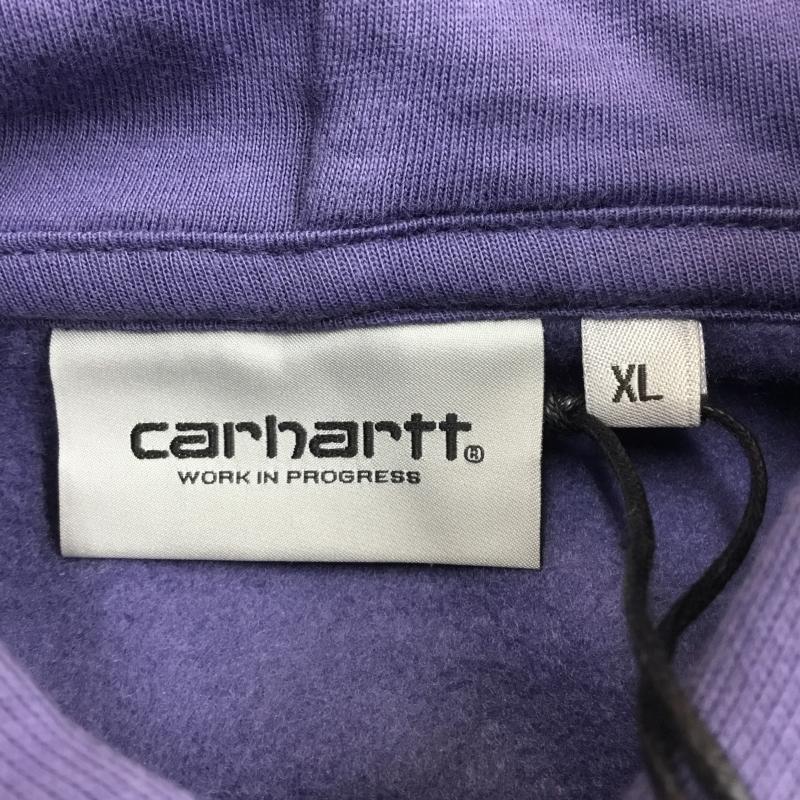 カーハート ダブリューアイピー Carhartt WIP パーカー 長袖 HOODED CHASE SWEATSHIRT フード チェイス スウェットシャツ XL ロゴ、文字 X ワンポイント 紫 / パープル / メンズ USED 古着 中古 10095557