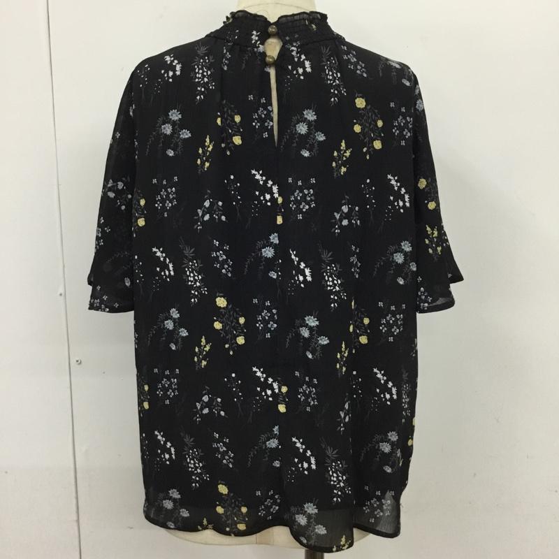 チャオパニック CIAOPANIC カットソー 半袖 141734 フレアスリーブ FREE 花柄 黒 / ブラック / レディース USED 古着 中古 10095586