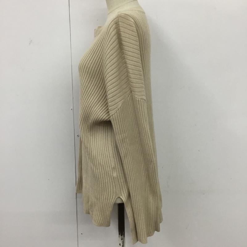 アデイインザライフ ユナイテッドアローズ A day in the life UNITED ARROWS ニット、セーター 長袖 6413-699-0281 キーネック 無地 ベージュ / ベージュ / レディース USED 古着 中古 10095592