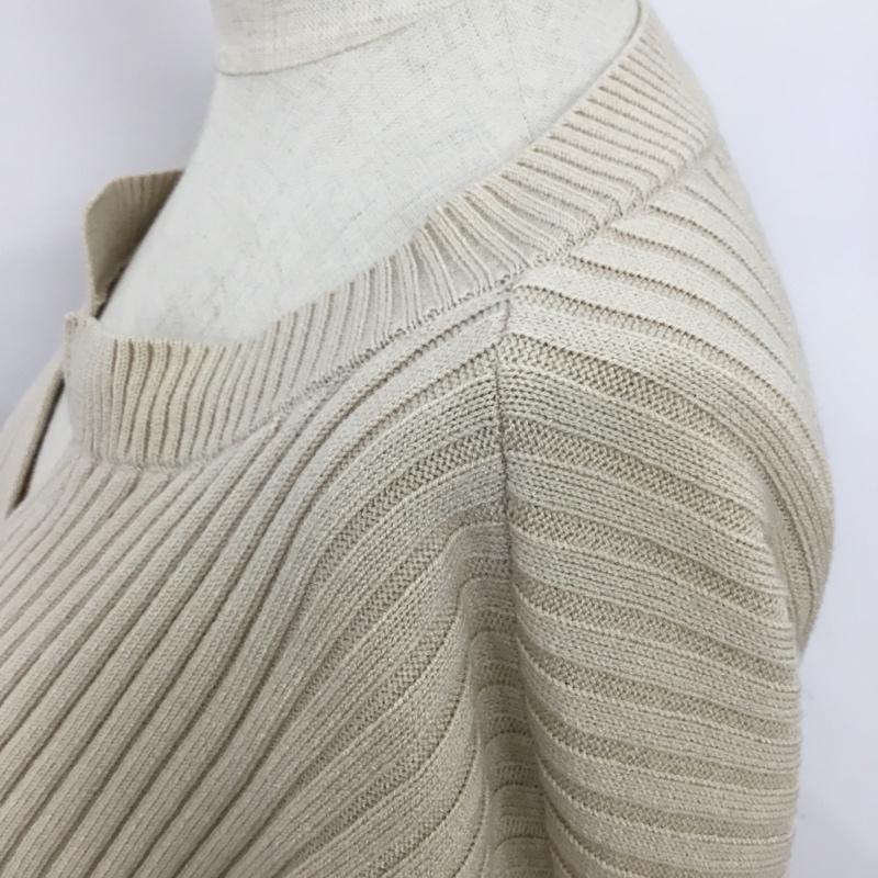 アデイインザライフ ユナイテッドアローズ A day in the life UNITED ARROWS ニット、セーター 長袖 6413-699-0281 キーネック 無地 ベージュ / ベージュ / レディース USED 古着 中古 10095592