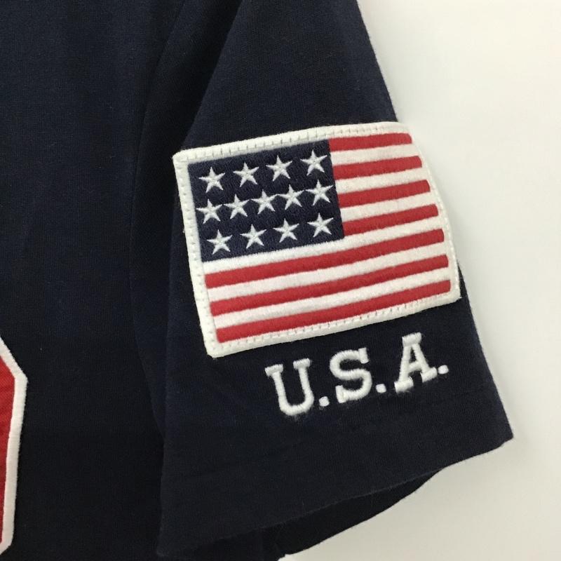 ポロラルフローレン POLO RALPH LAUREN Tシャツ 半袖 半袖カットソー Tシャツ 刺繍Tシャツ XS ロゴ、文字 紺 / ネイビー / メンズ USED 古着 中古 10095612