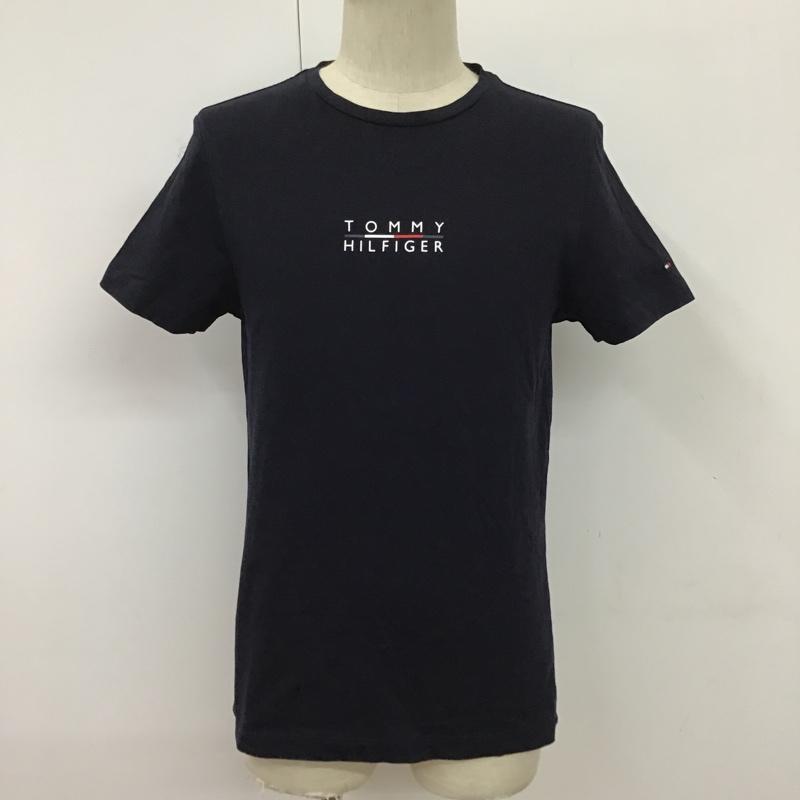 トミーヒルフィガー TOMMY HILFIGER Tシャツ 半袖 半袖カットソー プリントTシャツ クルーネックカットソー S ロゴ、文字 紺 / ネイビー / メンズ USED 古着 中古 10095625