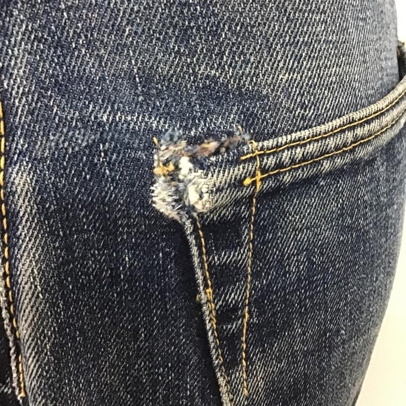 スカルジーンズ SKULLJEANS パンツ デニム、ジーンズ デニムパンツ ワイドパンツ ストレートパンツ 無地 インディゴ / インディゴ / メンズ USED 古着 中古 10095689
