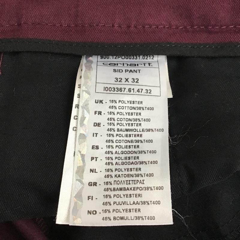 カーハート Carhartt パンツ チノパン 12PO00331 Sid Pant ストレッチ 32 ロゴ、文字 えんじ / ワインレッド / メンズ USED 古着 中古 10095729