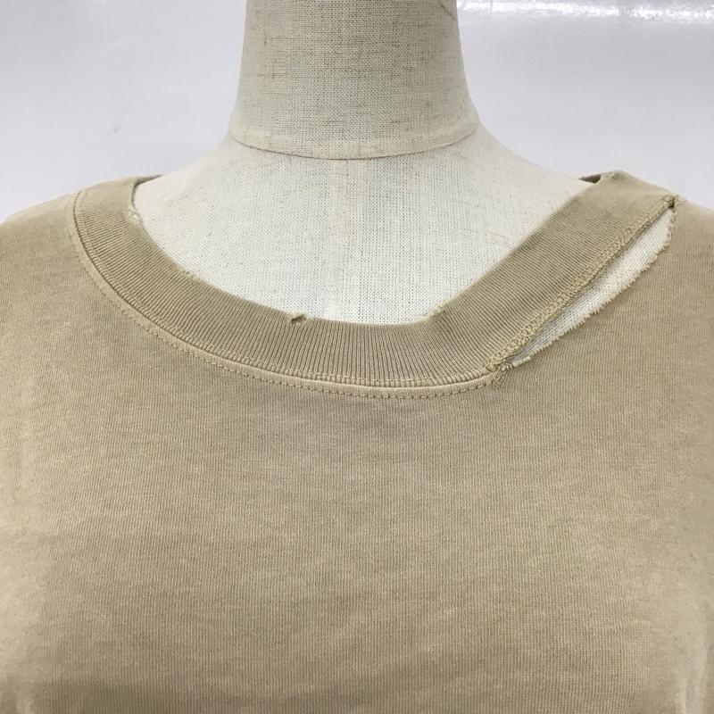 ジーナシス JEANASIS Tシャツ 半袖 JS063166TP ネックアキダメージTEE FREE ダメージ加工 ベージュ / ベージュ / レディース USED 古着 中古 10095738